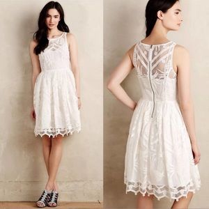 NWT Anthropologie Maeve Pina White Lace Dress Sz 8